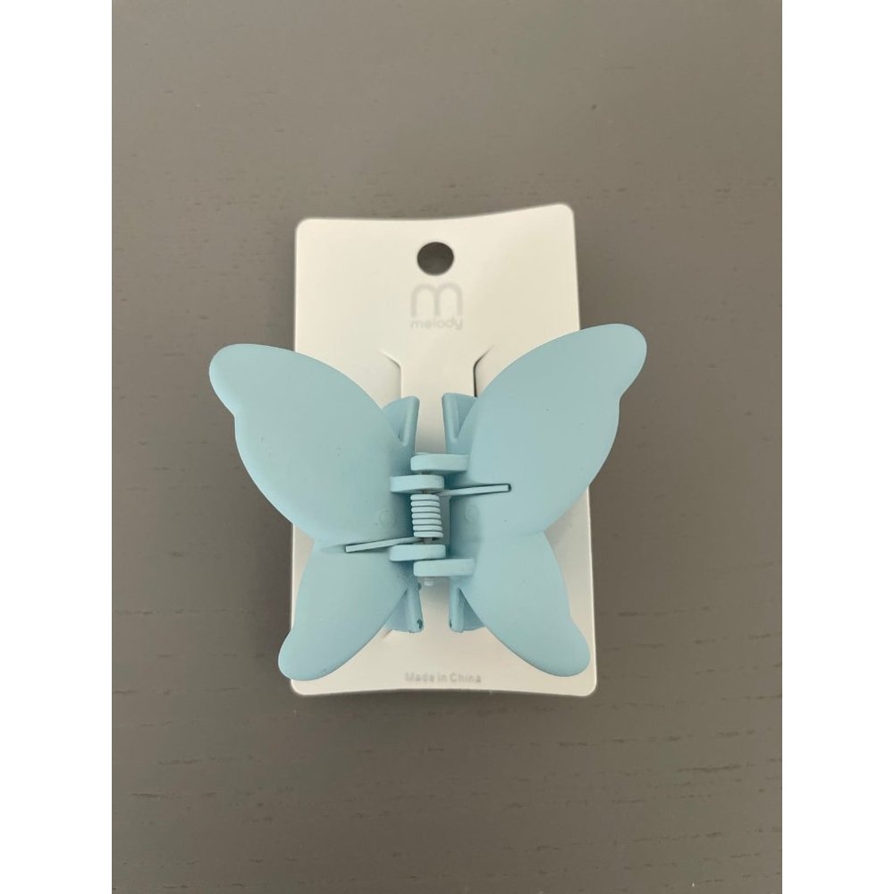 NEW LIGHT BLUE BUTTERFLY HAIR CLIP SOFT MATTE COLOR HAIR ACCESSORIES